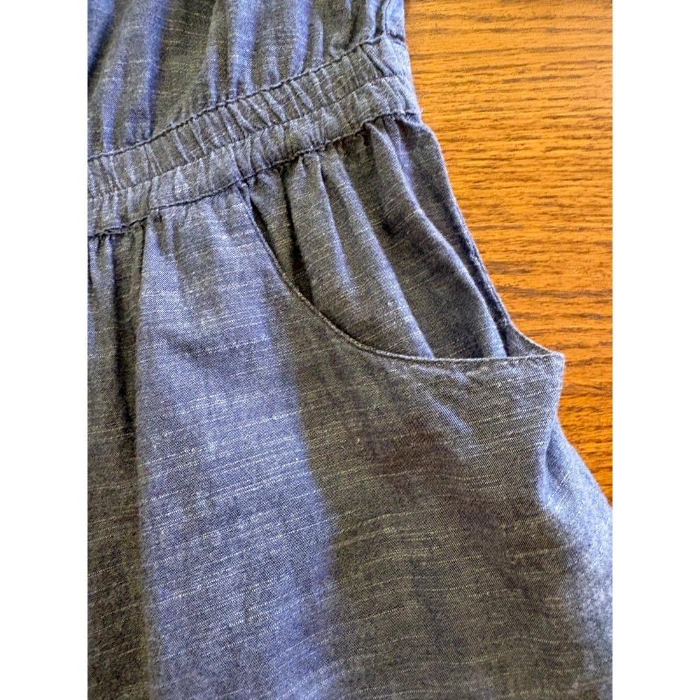 Aerie Blue Chambray Button Front Mini Dress Adjustable Straps Cottagecore Medium - Picture 9 of 10